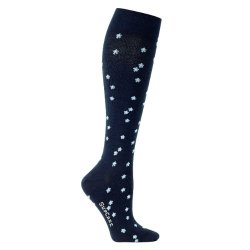 SupCare Compression Stockings Cotton, Navy with Small Flowers