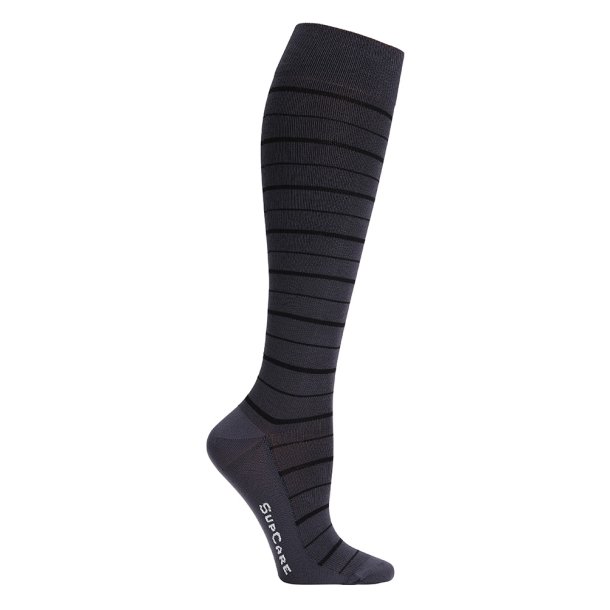 Compression Stockings Bamboo, Black Stripes