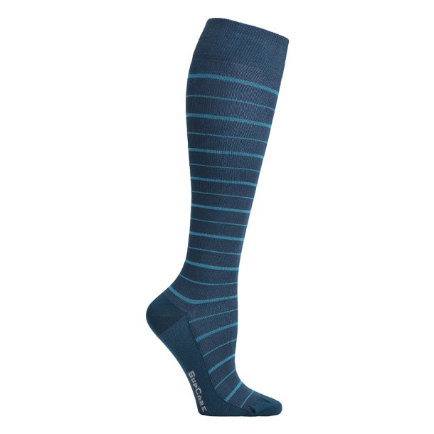 Compression Stockings Bamboo, Blue Stripes