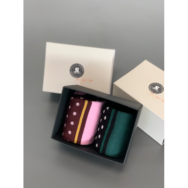 Giftbox 2 Pairs Compression Stockings Bamboo, with Dots