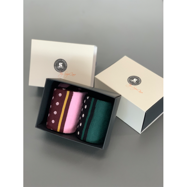 Giftbox 2 Pairs Compression Stockings Bamboo, with Dots