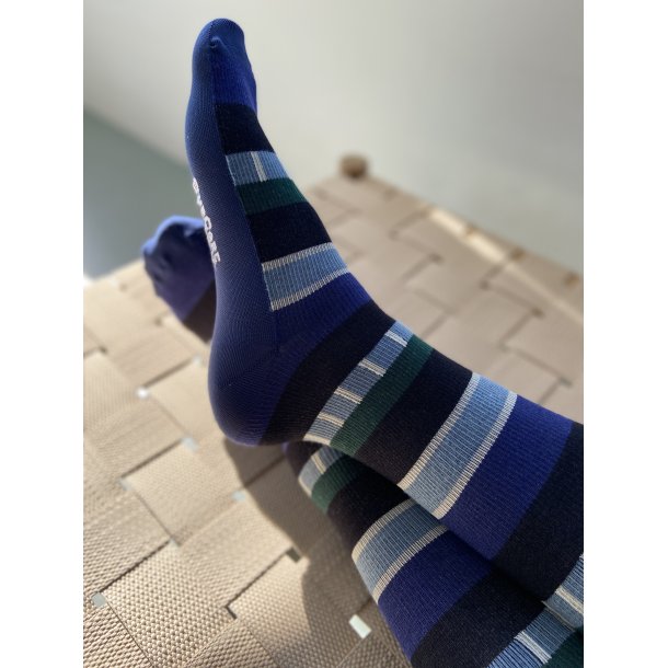 Compression Stockings Cotton, Indie Stripes Blue/Green