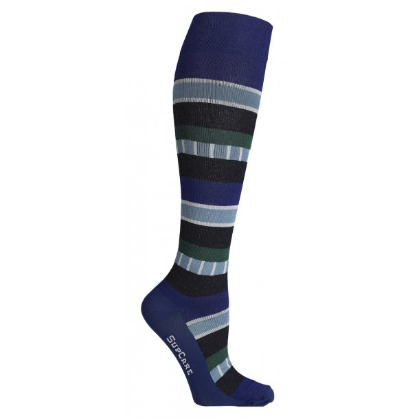 Compression Stockings Cotton, Indie Stripes Blue/Green