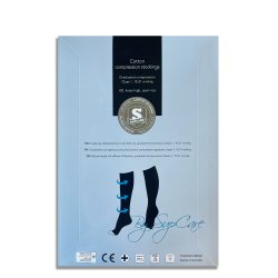 Compression Stockings Cotton, Open Toe, Black with Hearts