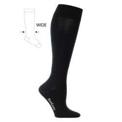 Compression Stockings Bamboo, Black, WIDE CALF