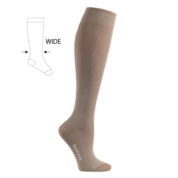 Sttzstrmpfe Bambus, Beige, BREIT WADE