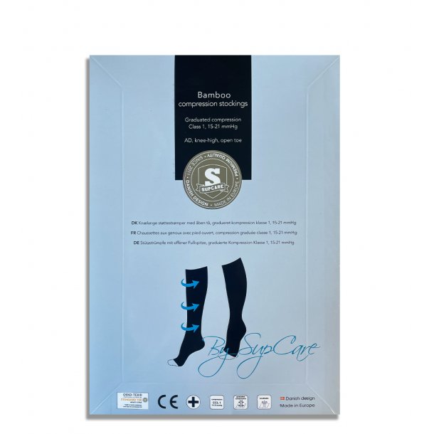 Compression Stockings Bamboo, Open Toe, Grey