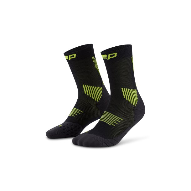 CEP Core Run 5.0 Mid Cut Kompressionsstrmper, Sort/Lime, Mand 39-42