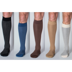Giftbox 5 Pairs Compression Stockings Bamboo, Rib Weave, EARTH
