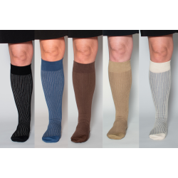 Giftbox 5 Pairs Compression Stockings Bamboo, Rib Weave, EARTH