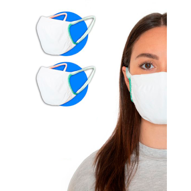 2 Masque facial / protection de la bouche en textile sans coutures.