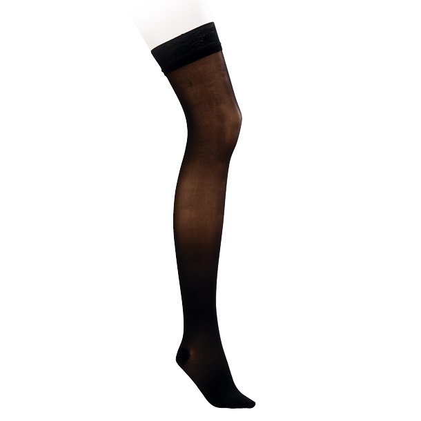 JOBST UltraSheer US Class 2 (20-30 mmHg), Stay-Up Compression Stockings  w/Lace Band, Black