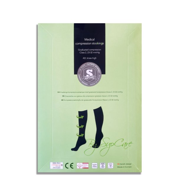 Medical Compression Stockings Class 2, Bordeaux with Dots
