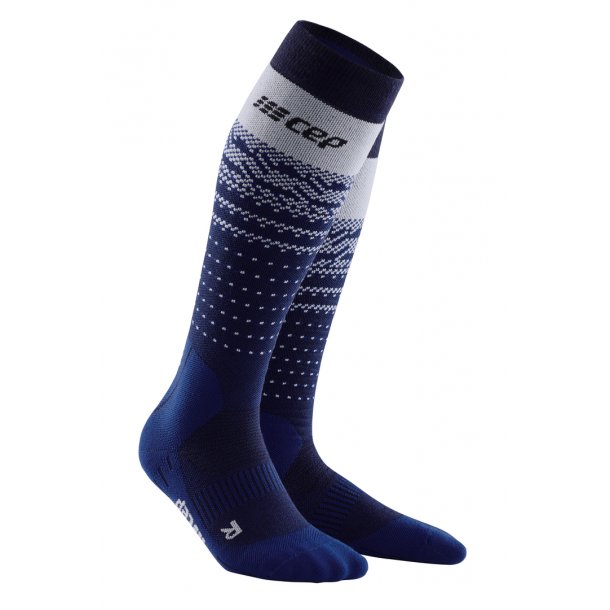 CEP Compression Tall Socks with Merino Wool, Blue/Grey, Women