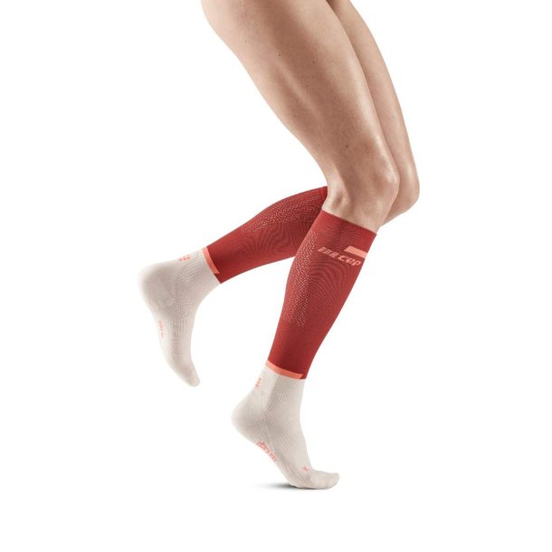 CEP The Run 4.0 Kompresjonsstrmper, Red/Off White, Kvinne