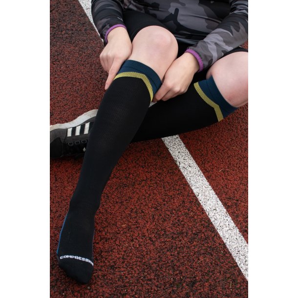 Kompresjonsstrmper for Sport, Klasse 2, DriRelease, Svart