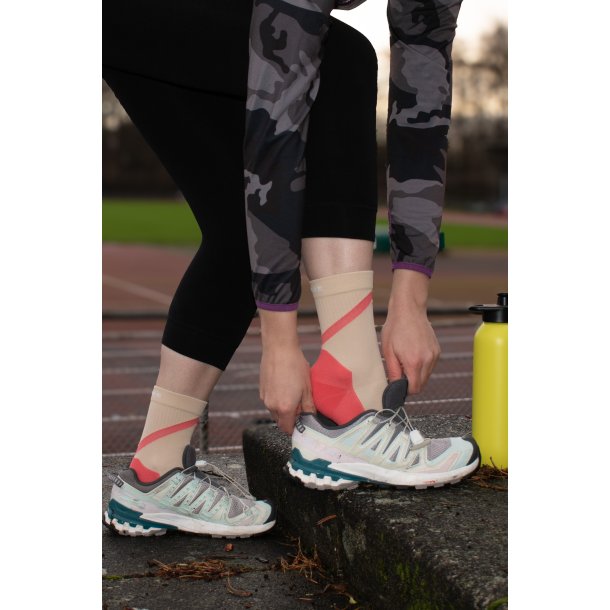 Korte Kompresjonsstrmper, Beige/Coral