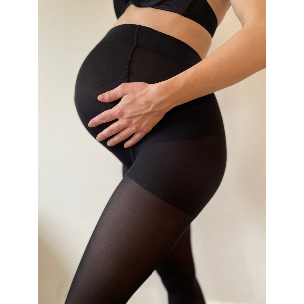 Leggings de compresión embarazadas, Microfibra, negro, 140
