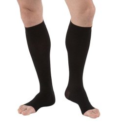 JOBST ForMen US Class 2, Compression Stockings, Open Toe, Black