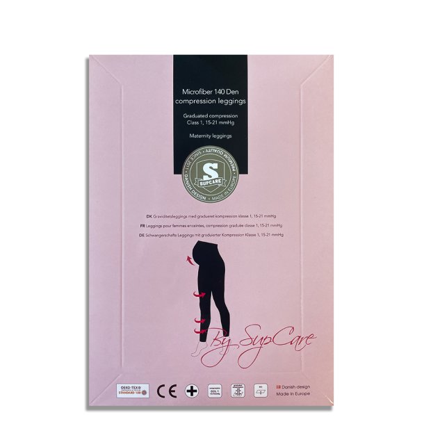 Maternity Compression Leggings Microfiber, 140 Denier, Black