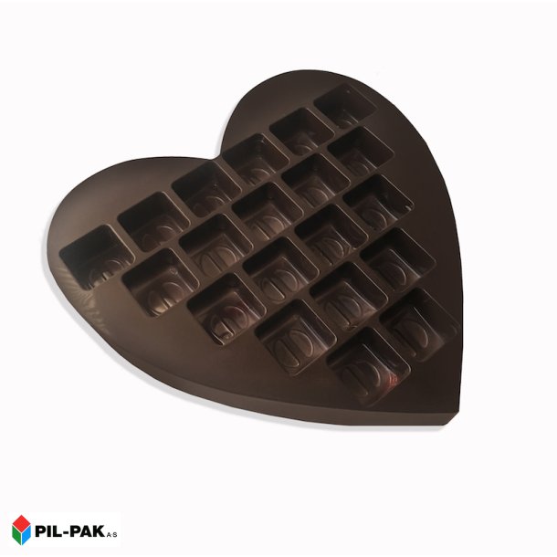Hjerteformet chokoladeindl&aelig;g